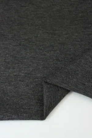3YD 21IN REMNANT; Heathered Charcoal Viscose Nylon Ponte