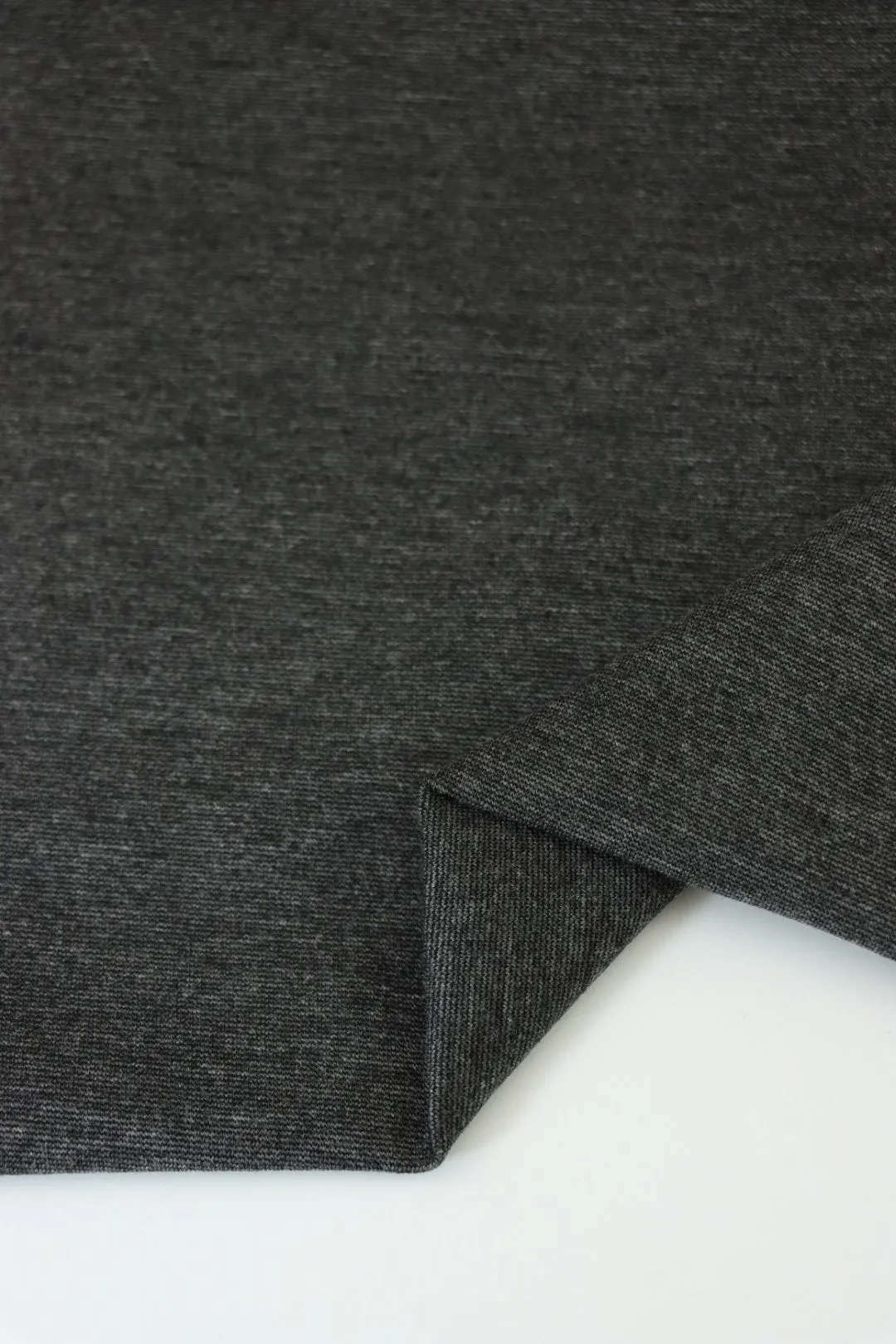 3YD 21IN REMNANT; Heathered Charcoal Viscose Nylon Ponte