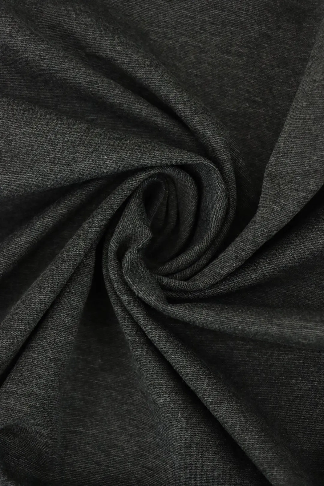 3YD 21IN REMNANT; Heathered Charcoal Viscose Nylon Ponte