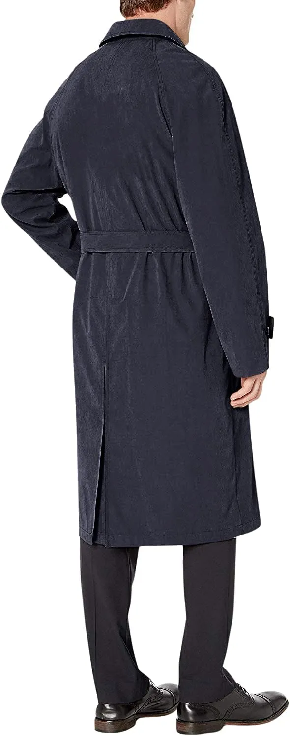 Adam Baker Men's Single Breasted Breasted Full Length Trench Coat All Year Round Raincoat