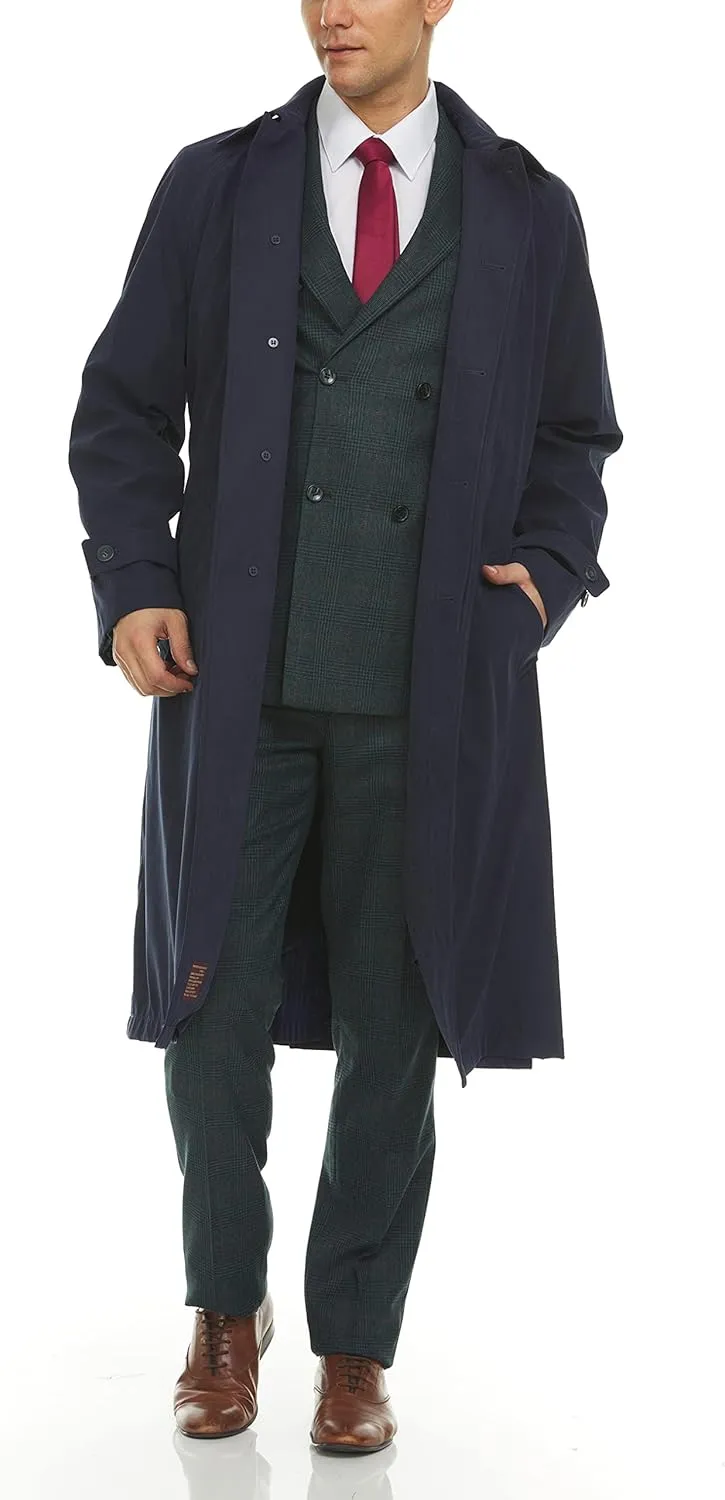 Adam Baker Men's Single Breasted Breasted Full Length Trench Coat All Year Round Raincoat