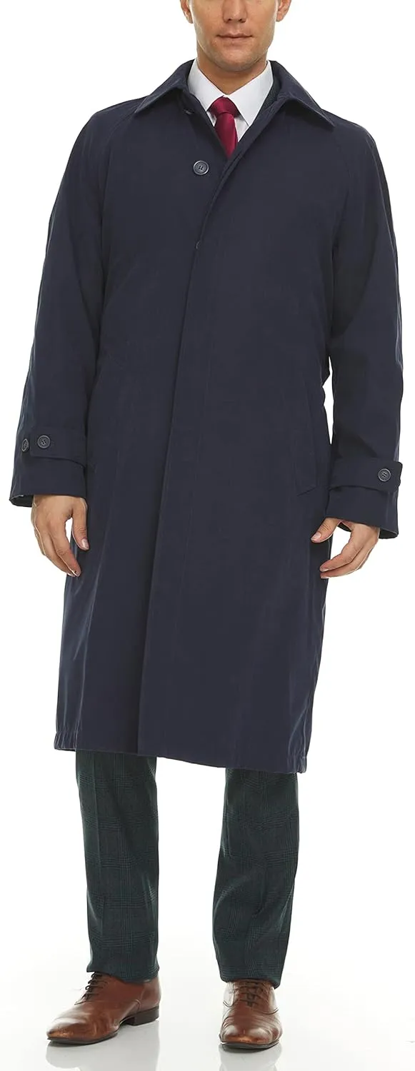 Adam Baker Men's Single Breasted Breasted Full Length Trench Coat All Year Round Raincoat