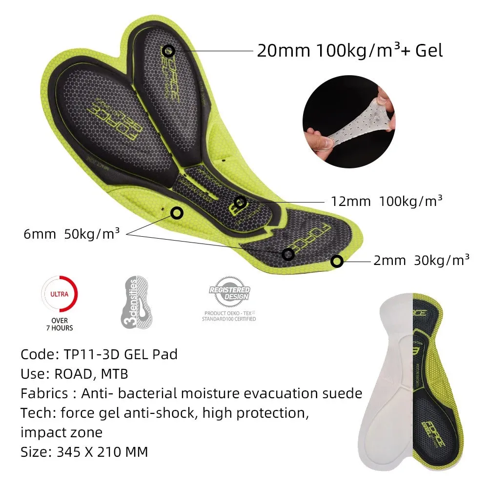 Aerodoc Ignite Graphite Mist Cycling Bibshorts with Reflective Zipper, Power Band, and 2 Pockets