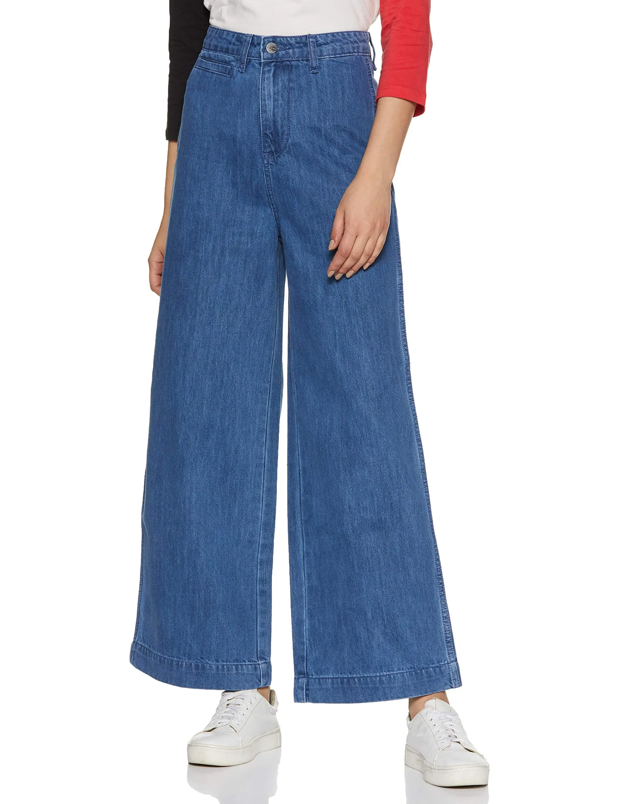 AKA CHIC Women's Flared Jeans (AKCB 1446_Blue_36) Flared Fit