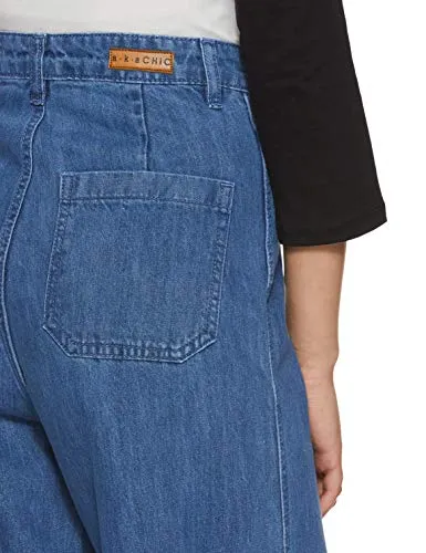 AKA CHIC Women's Flared Jeans (AKCB 1446_Blue_36) Flared Fit