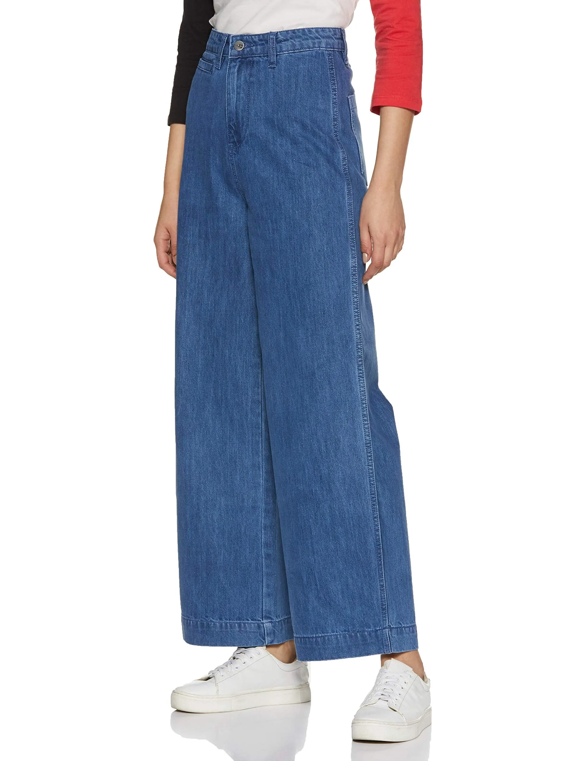AKA CHIC Women's Flared Jeans (AKCB 1446_Blue_36) Flared Fit