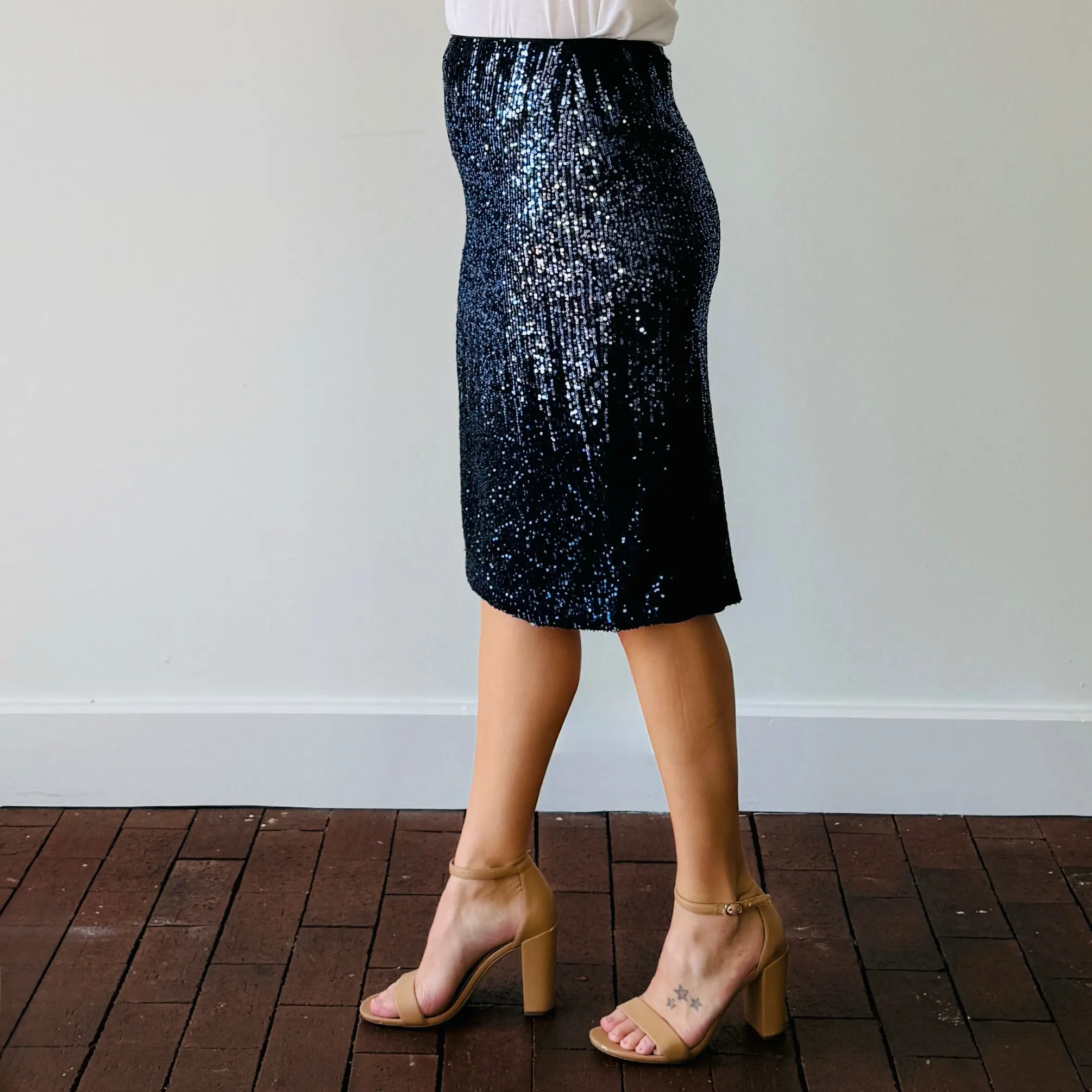 Ashley Ombre Sequin Midi Skirt