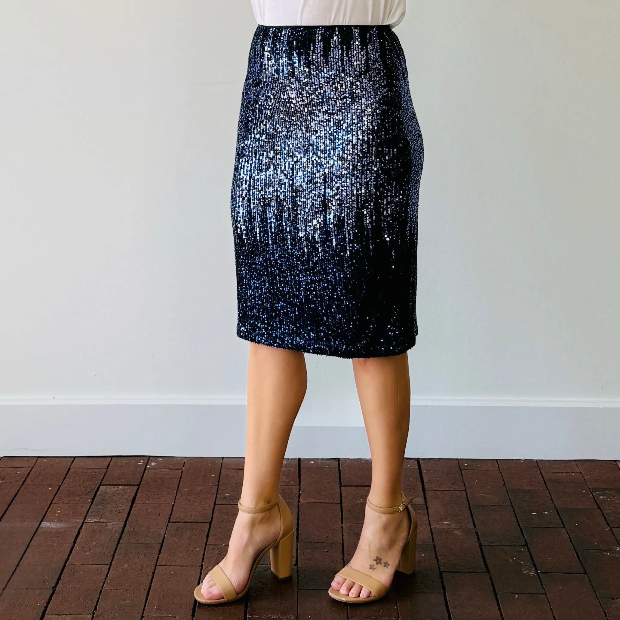 Ashley Ombre Sequin Midi Skirt