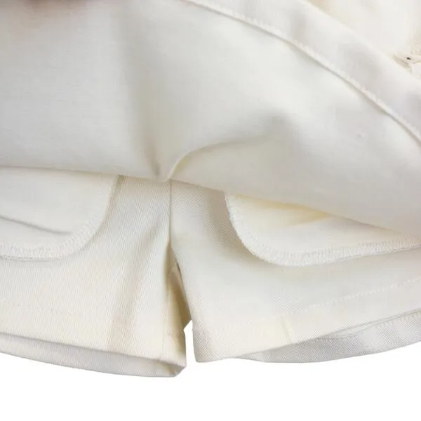 Beige Canvas Shorts w/ Front Wrap