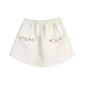 Beige Canvas Shorts w/ Front Wrap