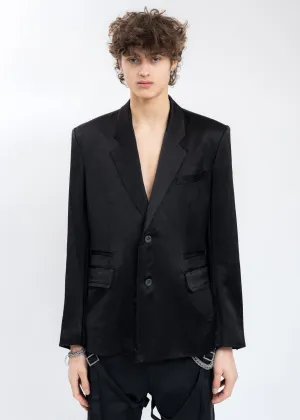 Black Inside-out Panelled Smoke Tailored Jacket