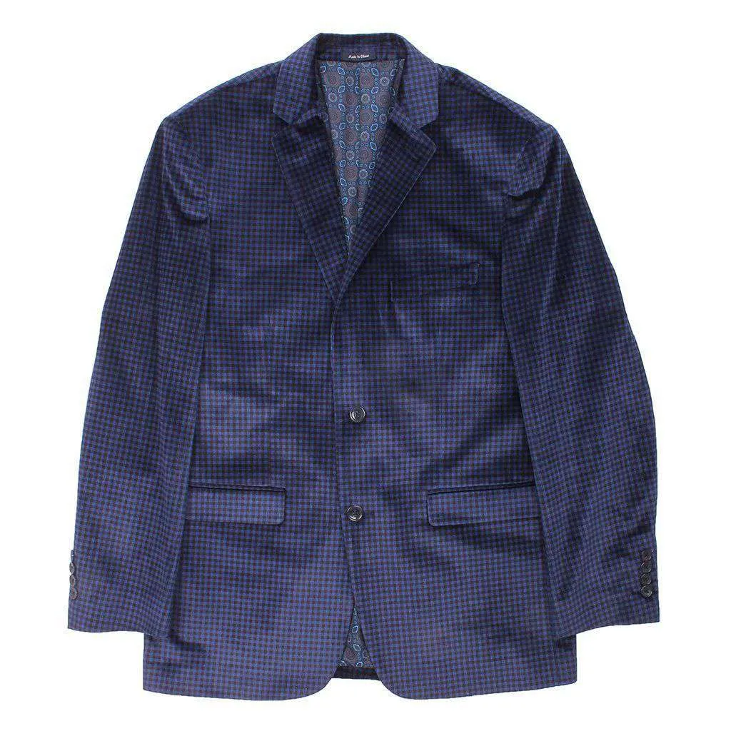 Blue Holiday Check Blazer by Country Club Prep