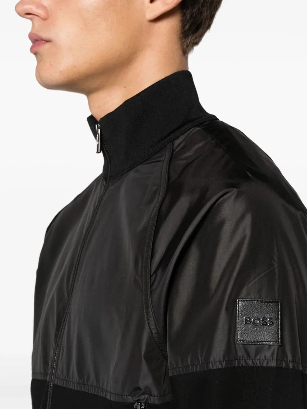 BOSS Relaxed-fit Full Zip Sweatshirt Black