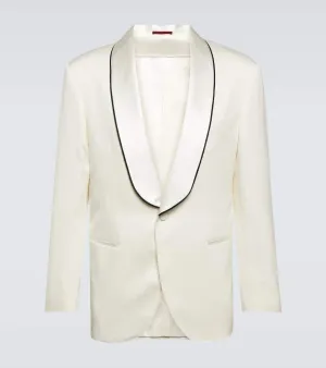 Brunello Cucinelli D√É¬©lav√É¬© silk twill tuxedo jacket