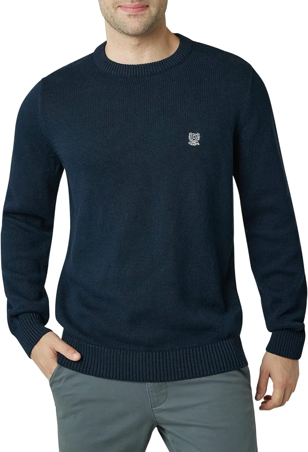 Chaps Men's Big and Tall Sweater - Heavyweight Classic Fit Knitted Cotton Crewneck Pullover Sweater for Men (Sizes: L-4X), Size 3X-Large Tall, Newport Navy
