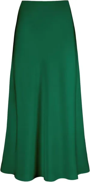 Christmas Skirt Womens High Waist Skirt Solid Satin Dress Zipper Elegant Skirt Body on Skirt