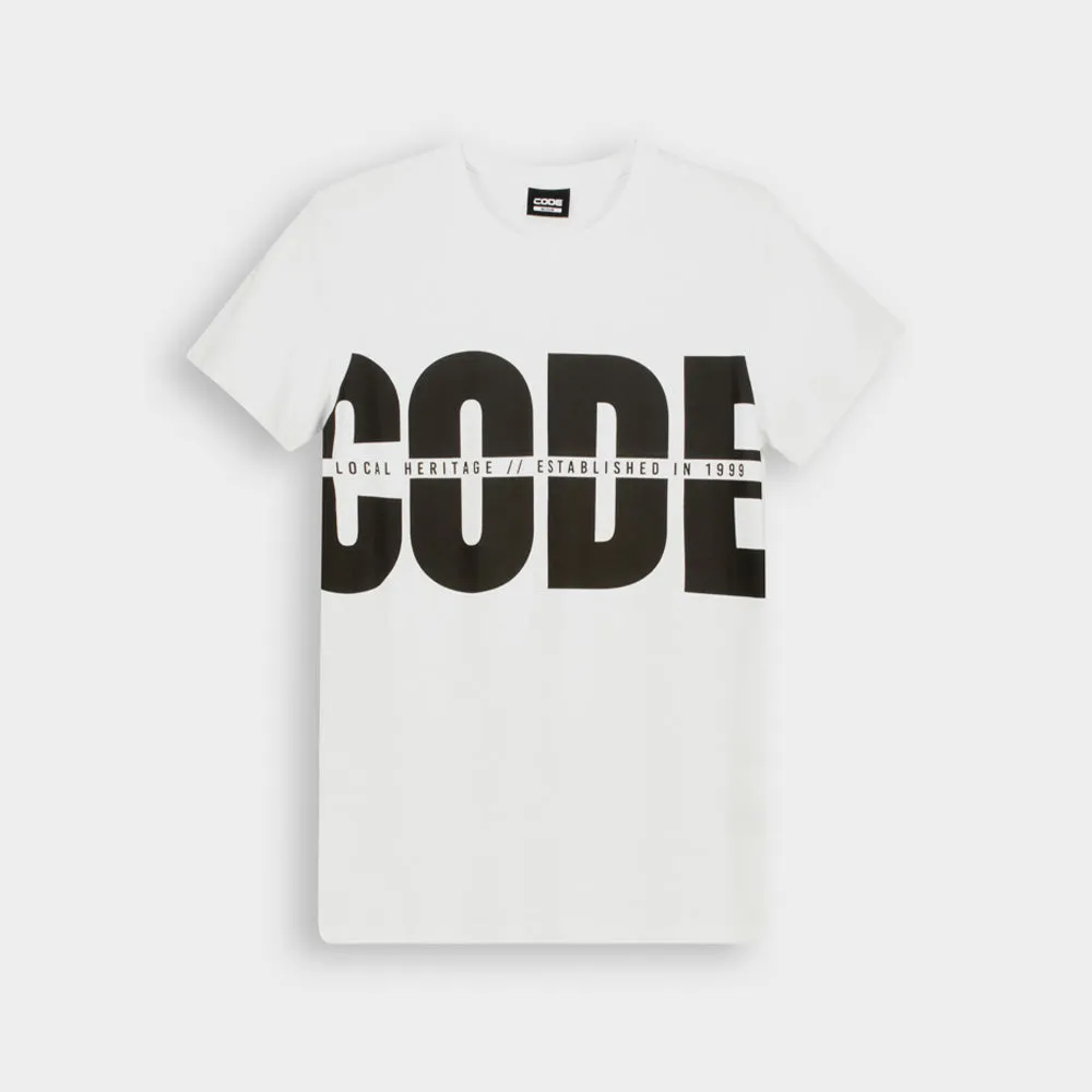 Code Mens Egret Tee White/Black _ 180580 _ White