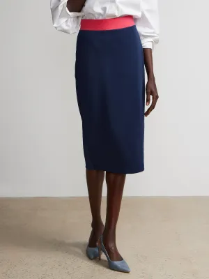 Colorblock Midi-Length Pencil Skirt
