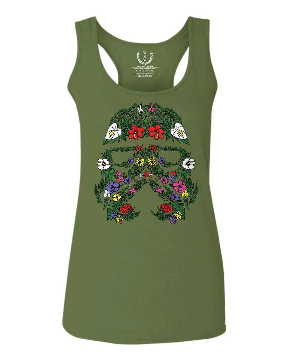 Cool Graphic Floral Tropical Flowers Stormtrooper Street wear Good Vibe  women's Tank Top sleeveless Racerback