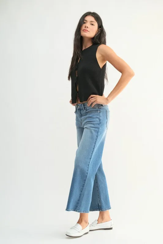 Cropped Wide Leg Jeans
