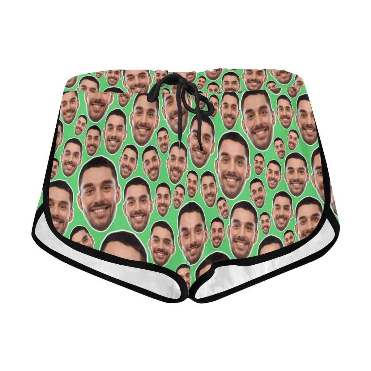 Custom Husband Face Get Bigger&Smaller Beach Board Shorts Swim Trunks Personalized Women's Casual Yoga Shorts