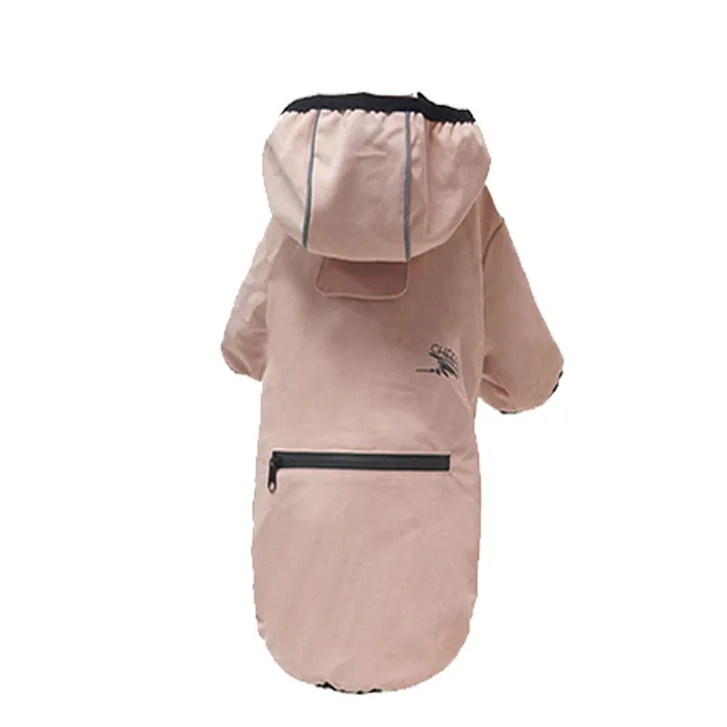 Dog Raincoats Waterproof Reflective Portable Dog Hooded
