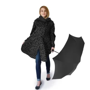 Dona Mycra Pac Umbrella Coat Short Black Vine