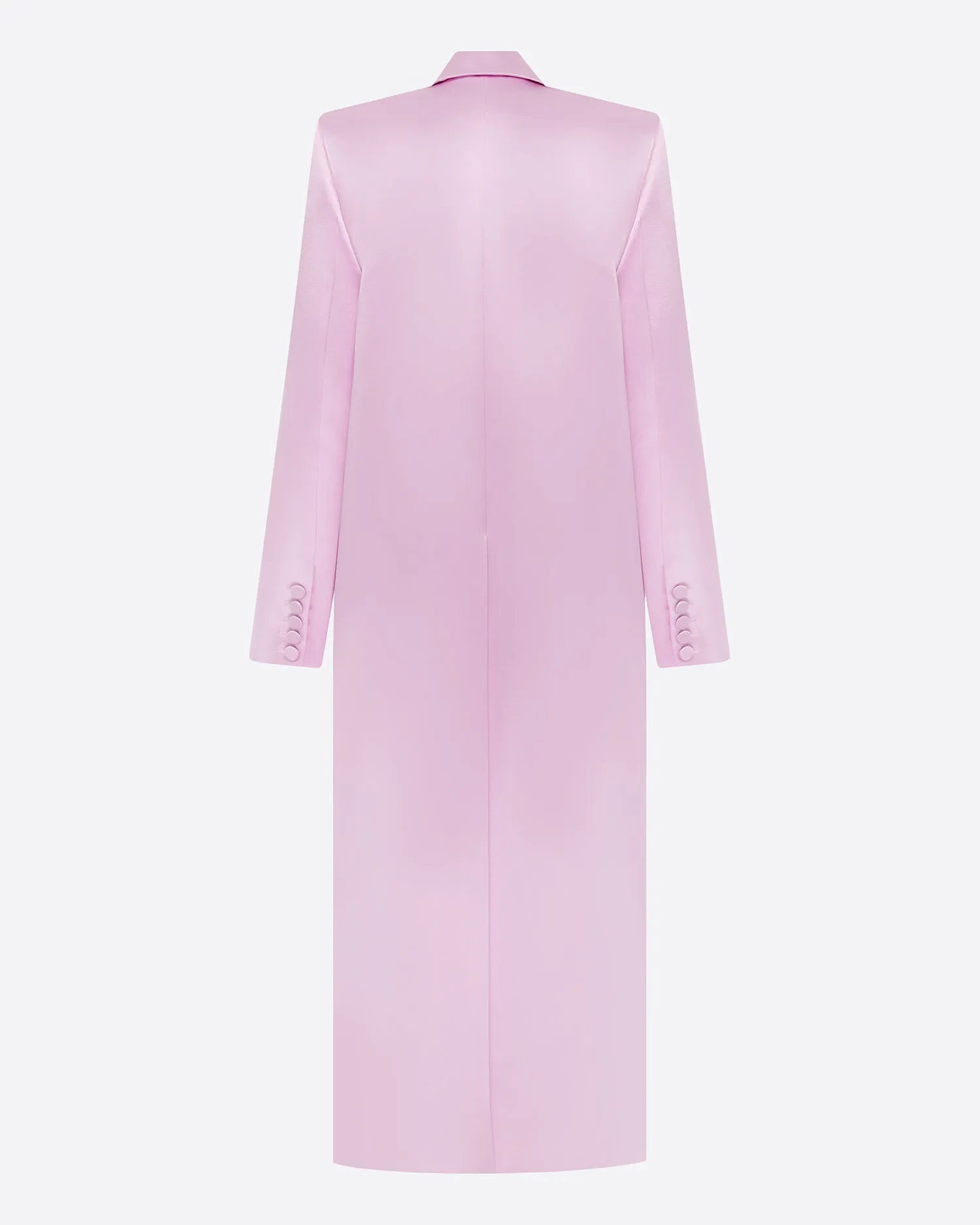 Double Breasted Oversize Coat in Duchess Satin