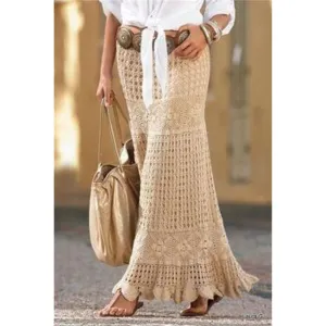 Elegant crochet summer skirt
