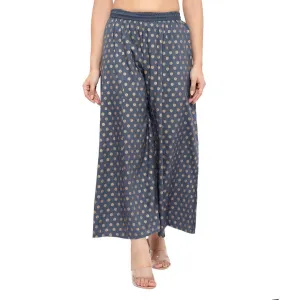 Elegant Grey Rayon Printed Palazzo For Women