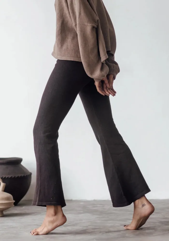 Emmett Knit Flare Pant-Choc