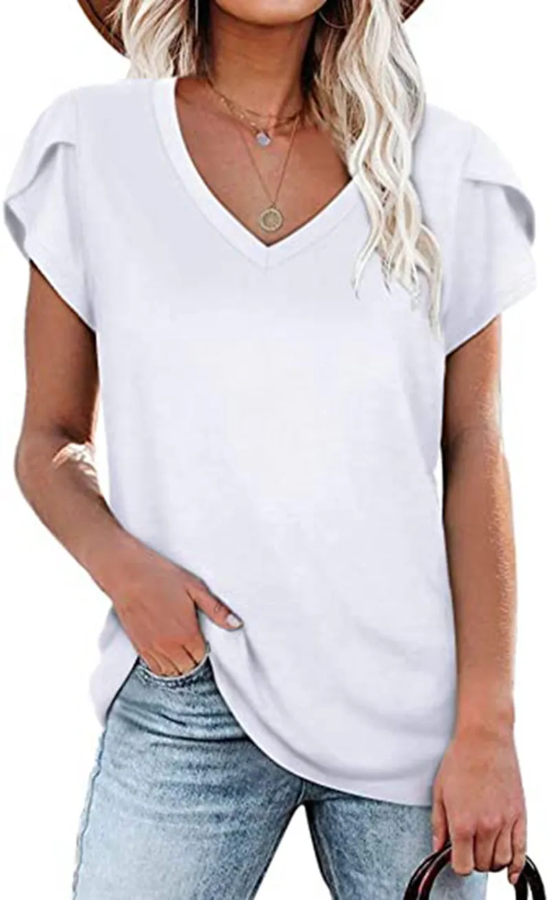 Fashion Petal-Sleeved T-Shirt
