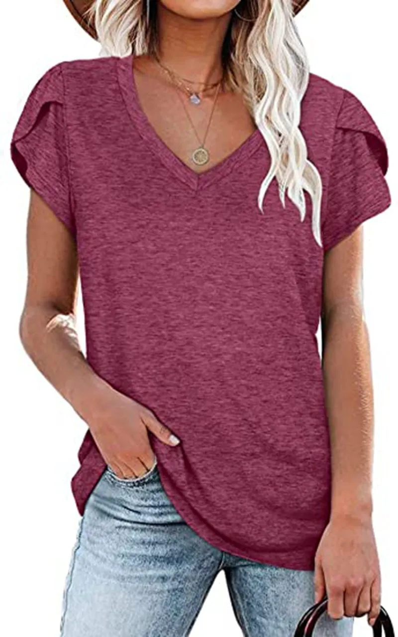 Fashion Petal-Sleeved T-Shirt