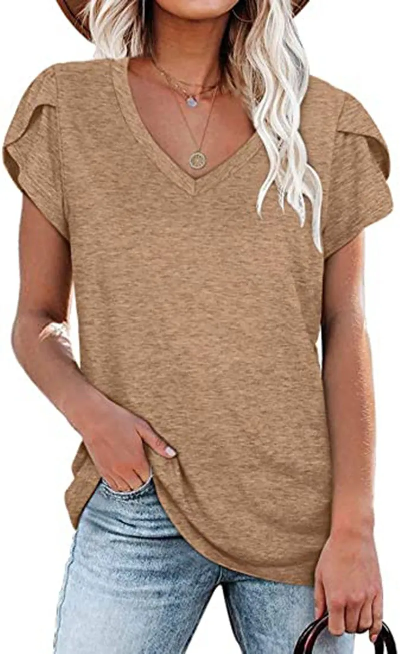 Fashion Petal-Sleeved T-Shirt