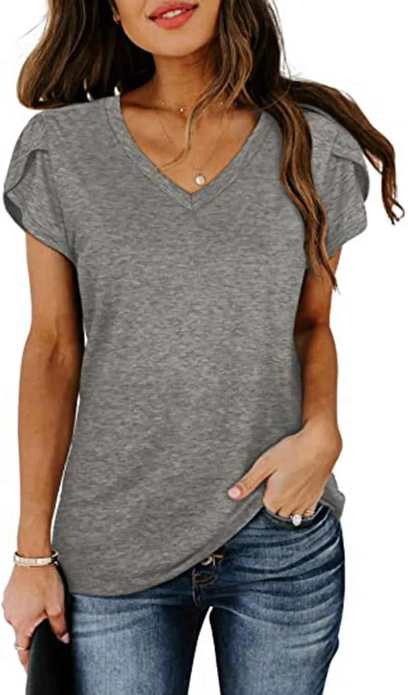 Fashion Petal-Sleeved T-Shirt