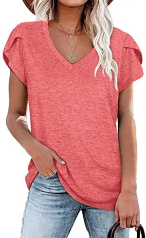 Fashion Petal-Sleeved T-Shirt