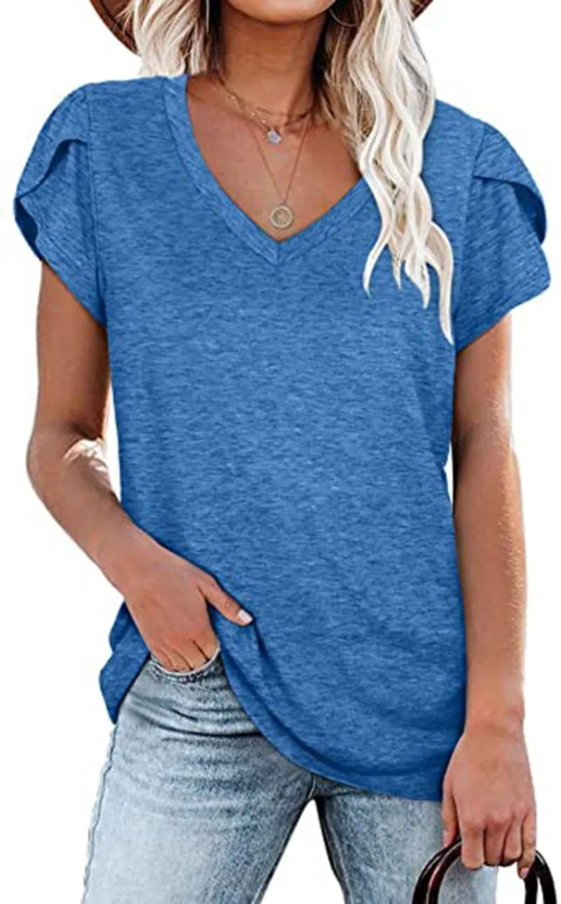 Fashion Petal-Sleeved T-Shirt