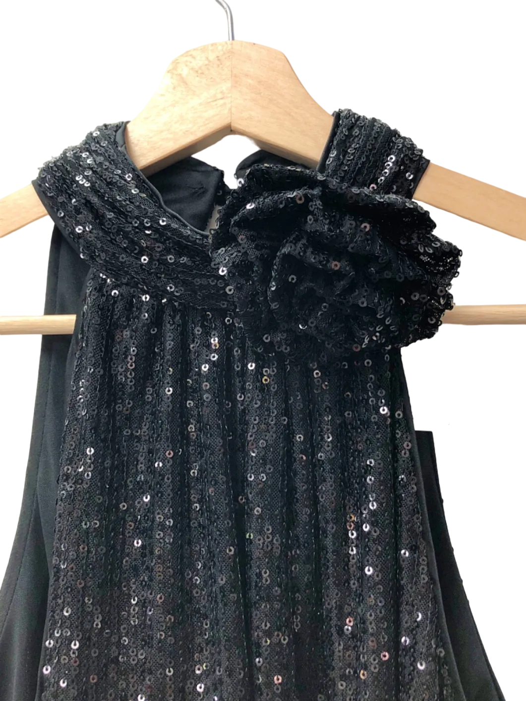 Friends Like These  Black Corsage Sequin Top UK 8