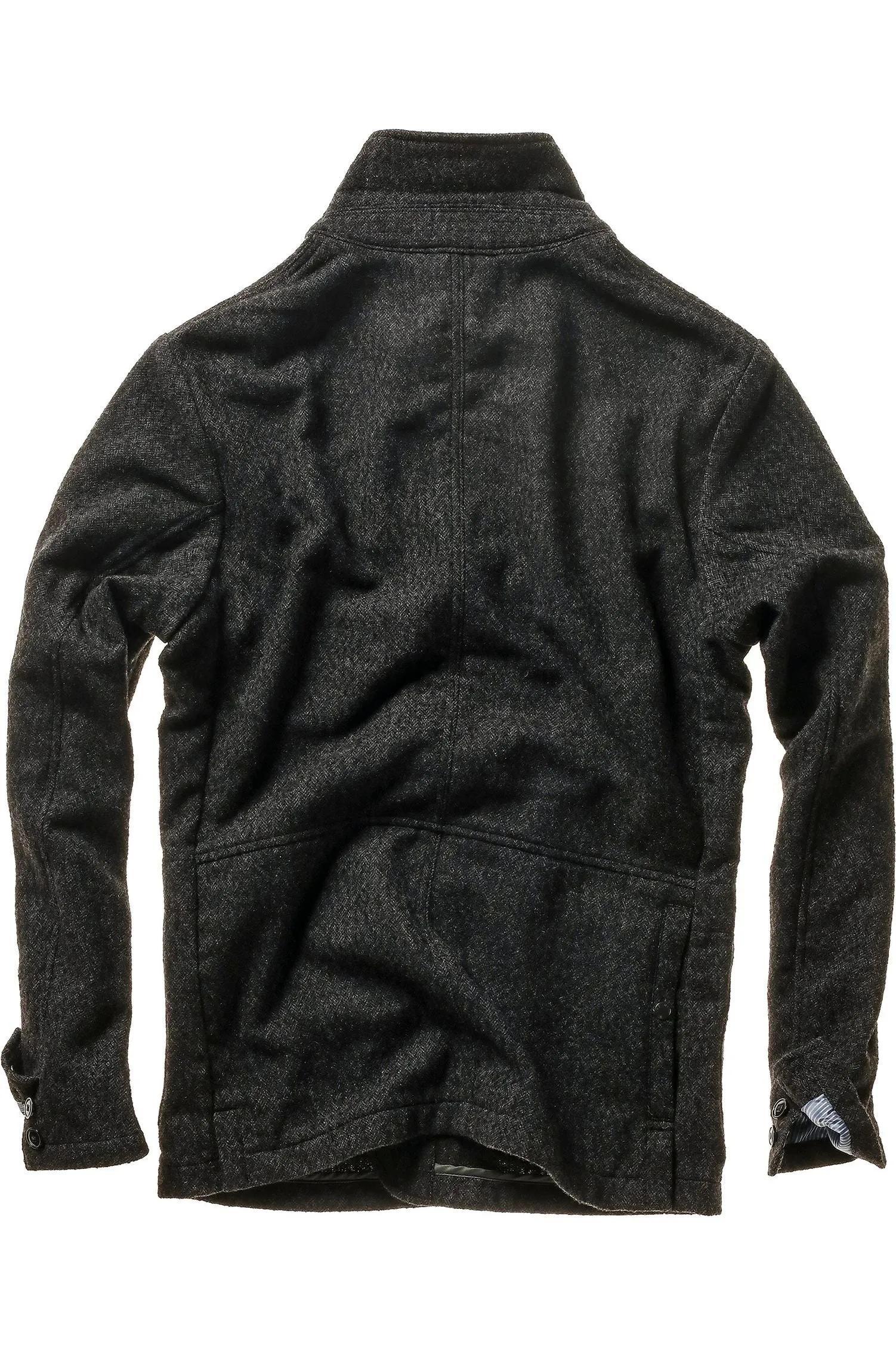 Heritage Trap Blazer - Dark Charcoal Herringbone