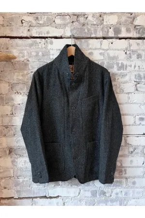 Heritage Trap Blazer - Dark Charcoal Herringbone