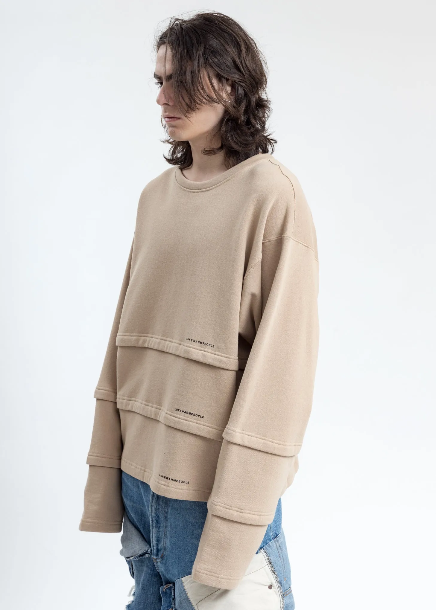 Khaki Triple Layer Sweatshirt