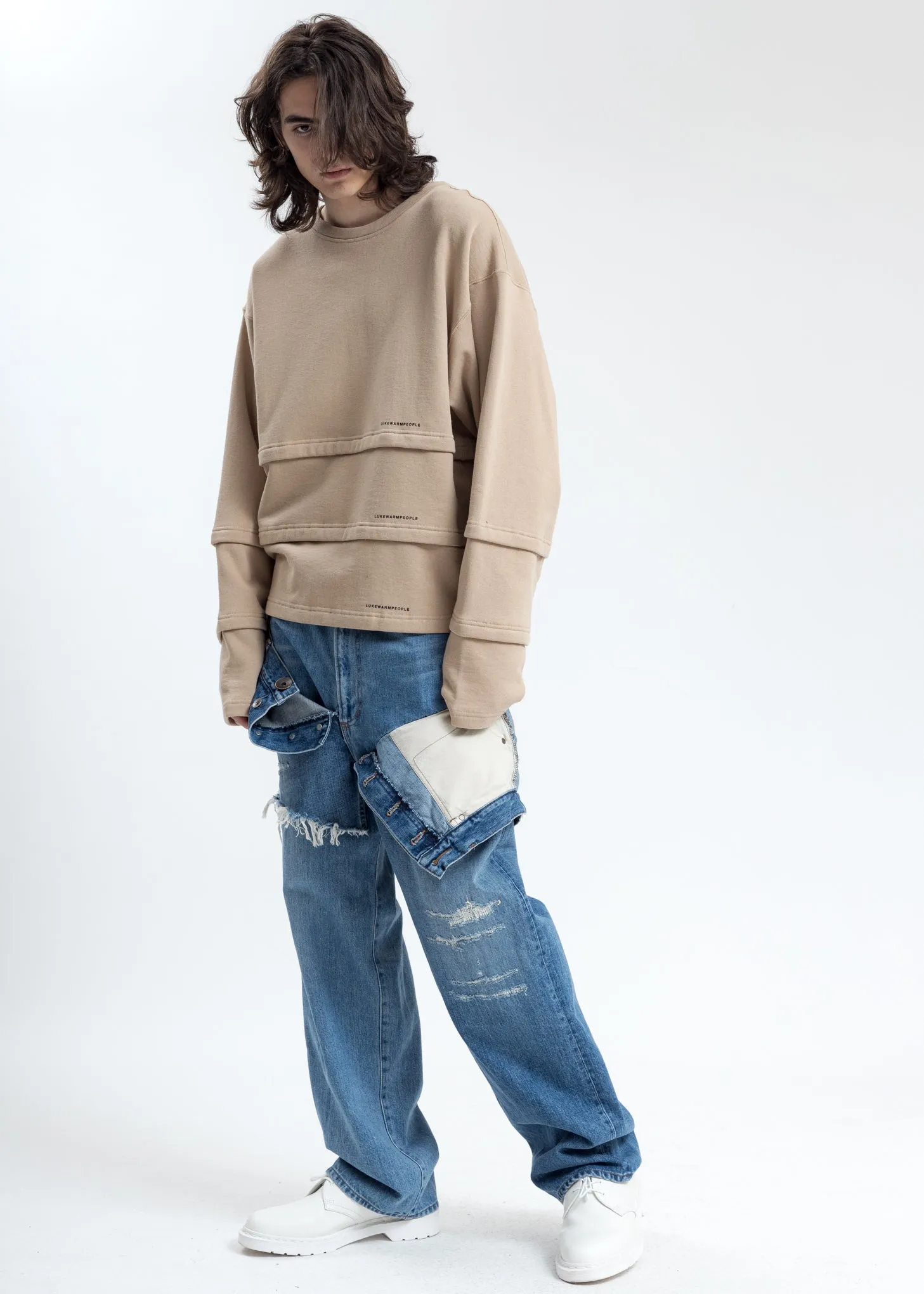 Khaki Triple Layer Sweatshirt