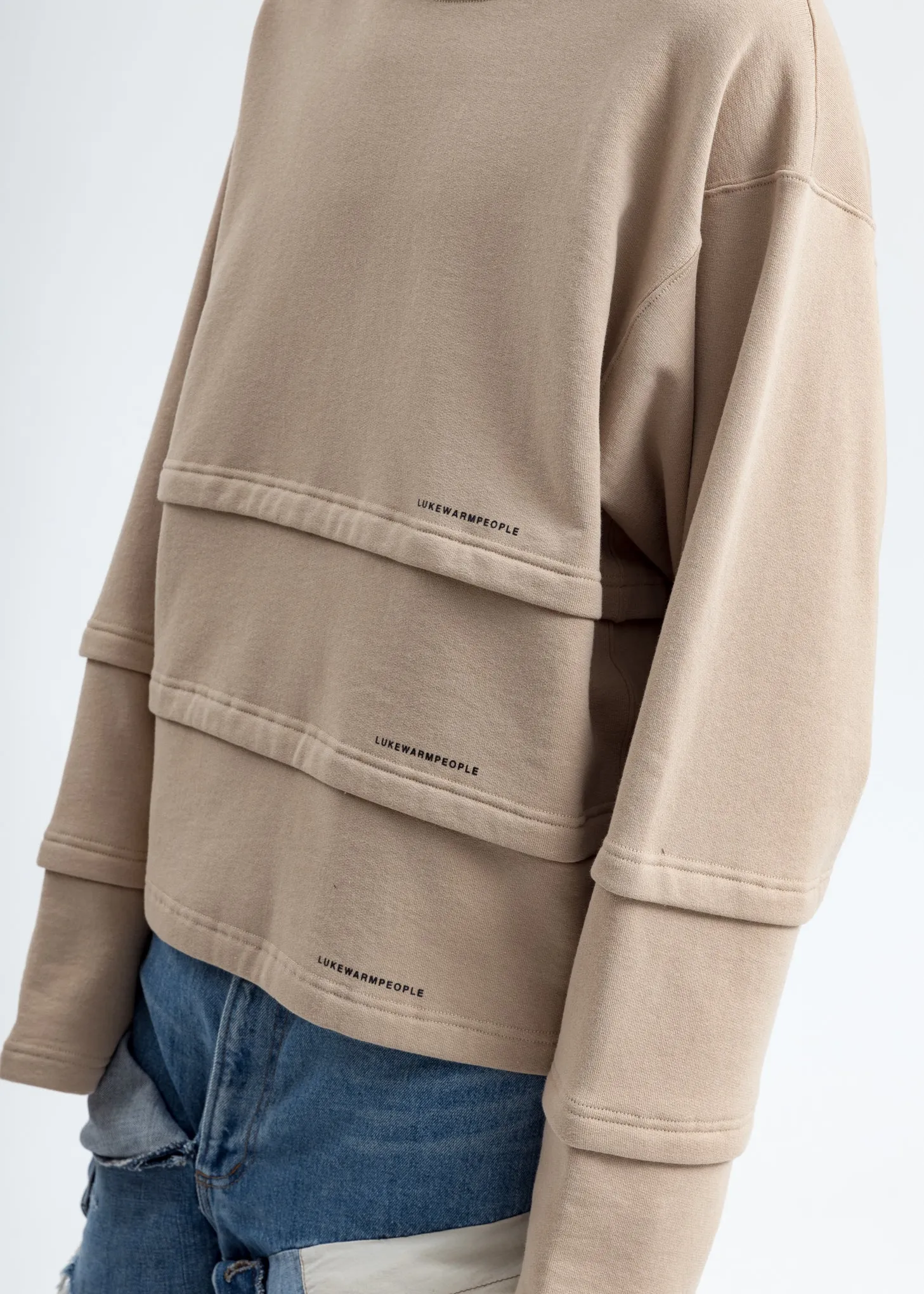 Khaki Triple Layer Sweatshirt