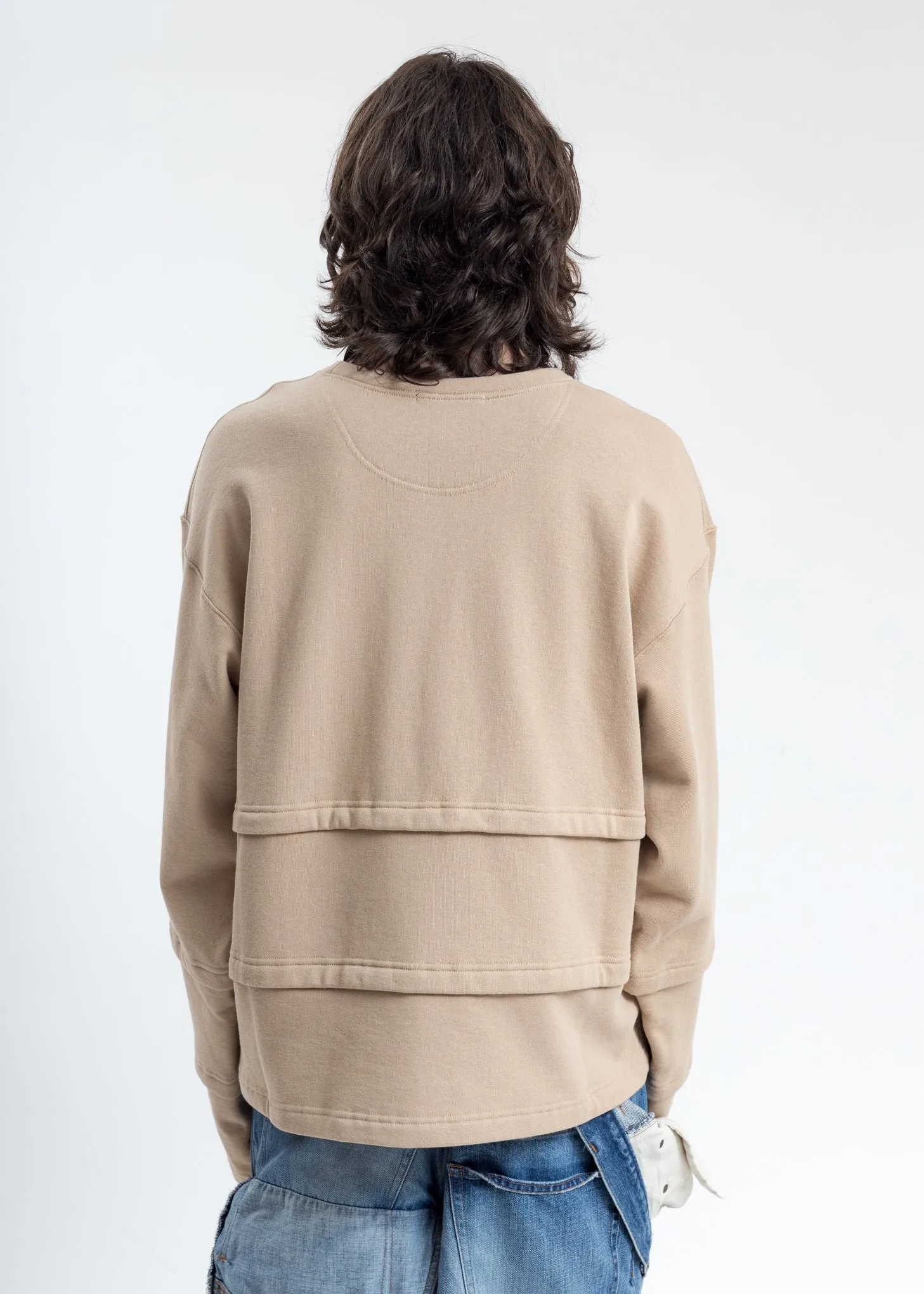 Khaki Triple Layer Sweatshirt