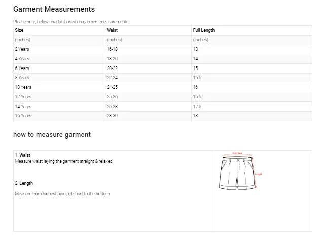Kid's 1st Comfortable Viciebsk Shorts
