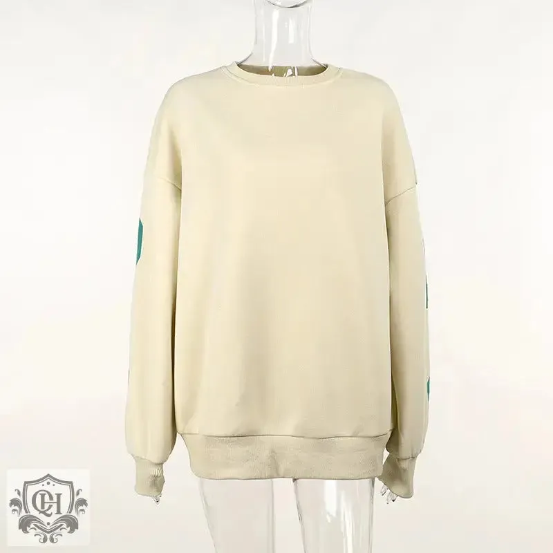 Letter Print Long Sleeve Pullover