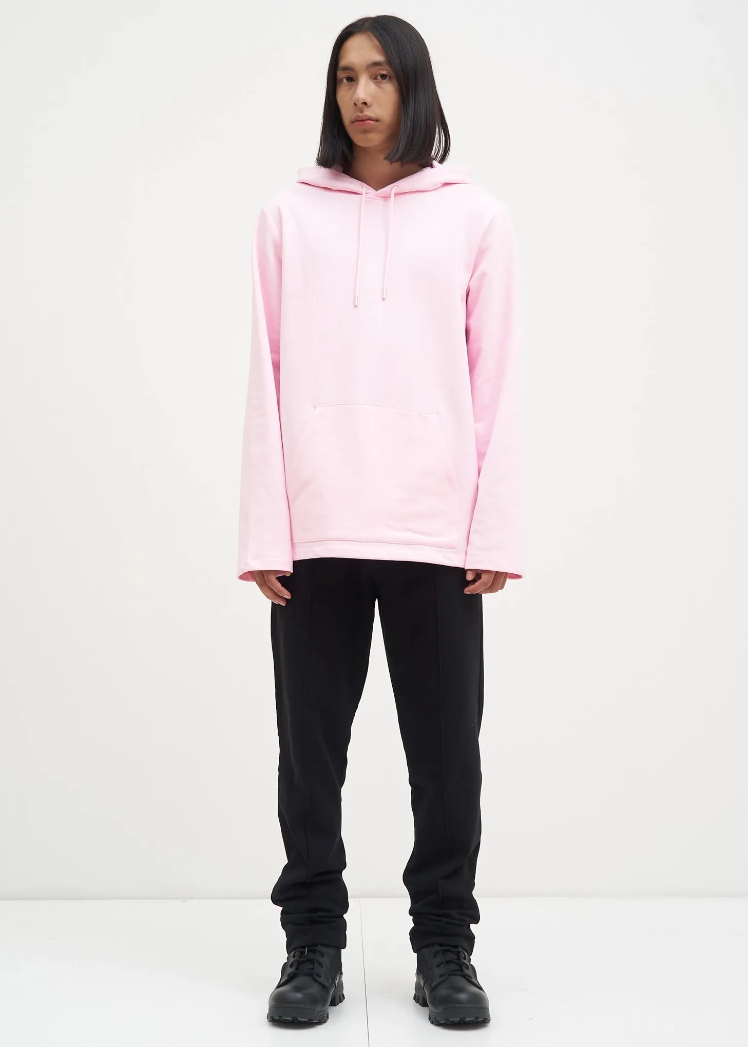 Light Pink Flat Hem Hoodie