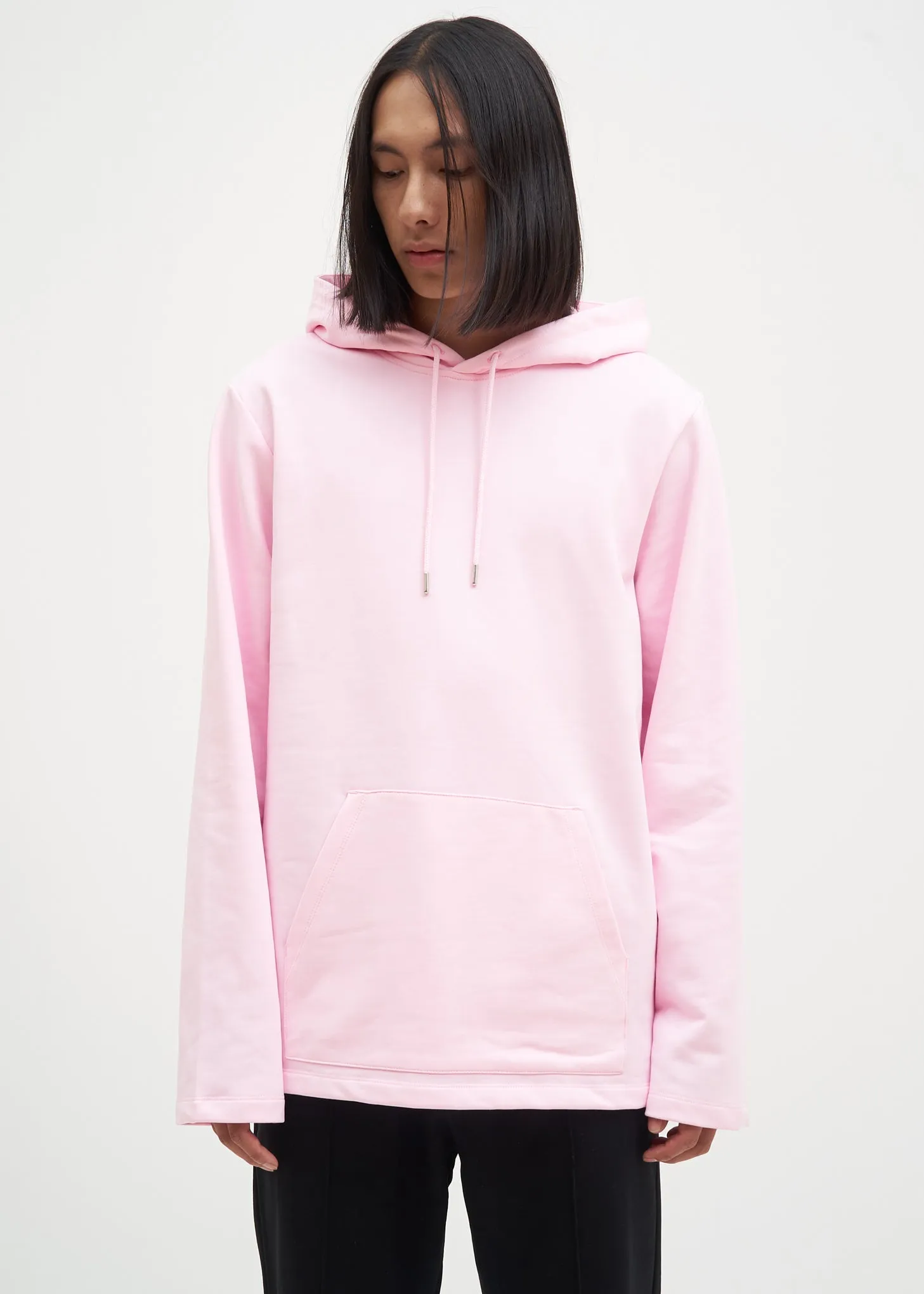 Light Pink Flat Hem Hoodie