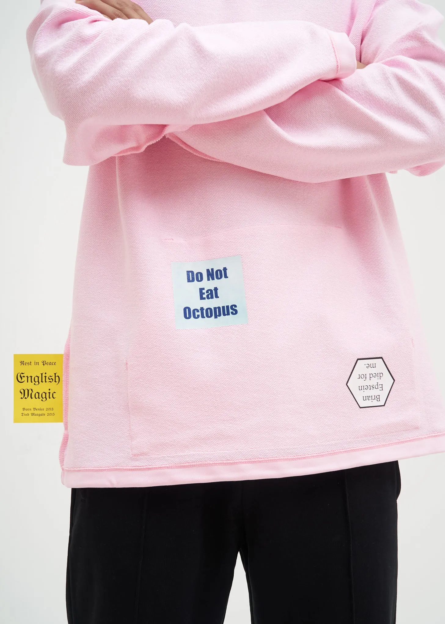 Light Pink Flat Hem Hoodie
