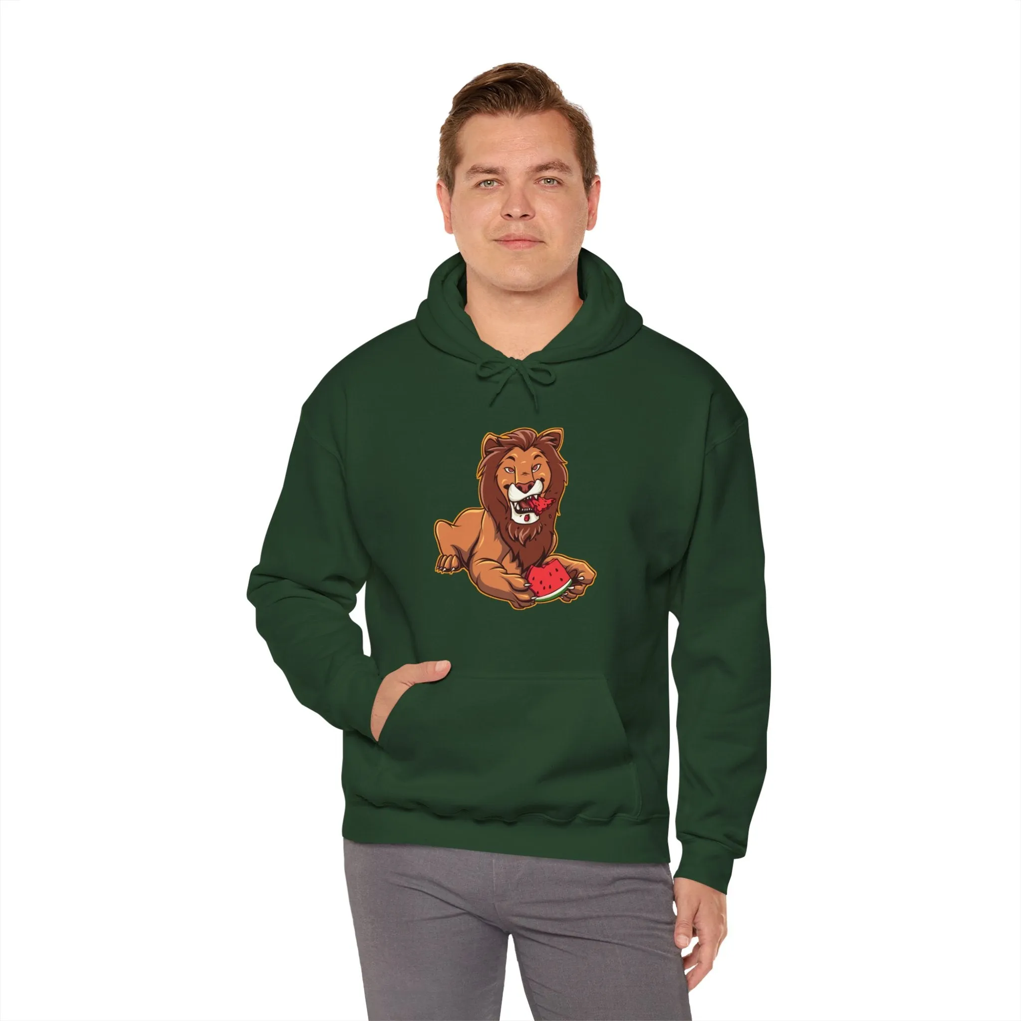 Lion Eating Watermelon Hoodie